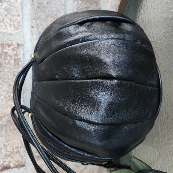 Fun Black Faux-Leather "Ball" Purse - Picture 2 of 9